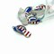 Red White and Blue Enamel Flip Flop Sandal 3D Charms with Rhinestones, 33x12mm